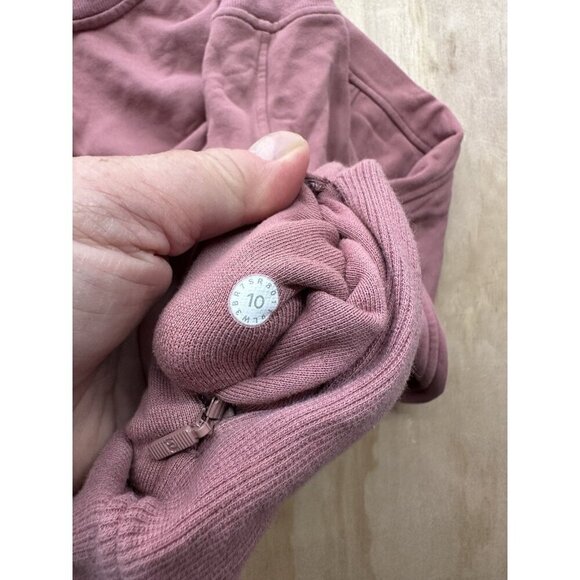 Lululemon Perfectly Oversized Crew Neck Sweatshirt Pink 10 Side Zip Pocket Women - Picture 2 of 6